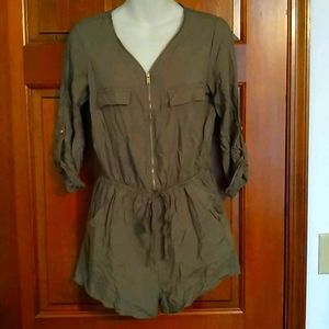 Rue21 olive zip romper